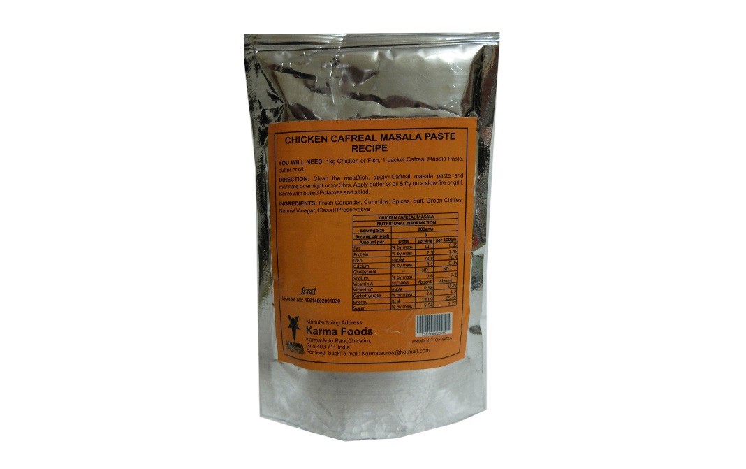 Karma's Cooking Pastes Cafreal Masala   Pack  399 grams
